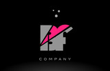 bf b f alphabet letter logo pink grey black icon