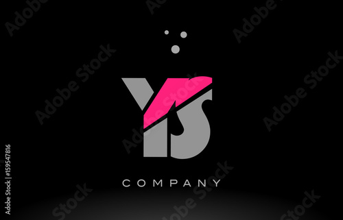ys y s alphabet letter logo pink grey black icon