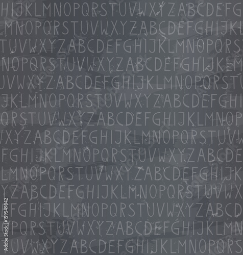 seamless pattern with alphabet on chalkboard background
