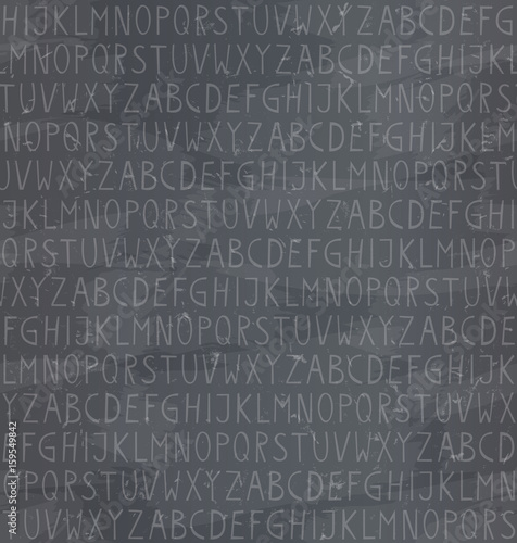 seamless pattern with alphabet on chalkboard background