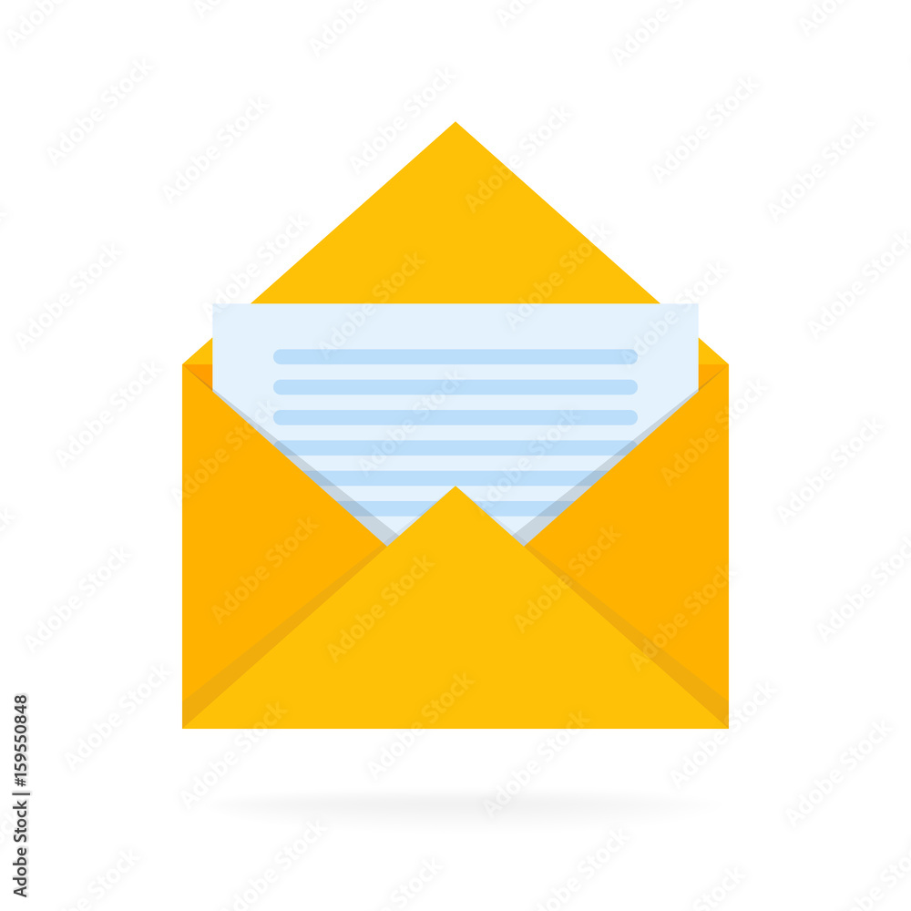 Mail envelope icon with documents. Email send concept vector illustration Mail envelope icon with documents. Email send concept vector illustration