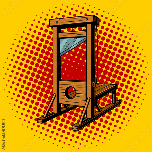 Guillotine pop art vector illustration