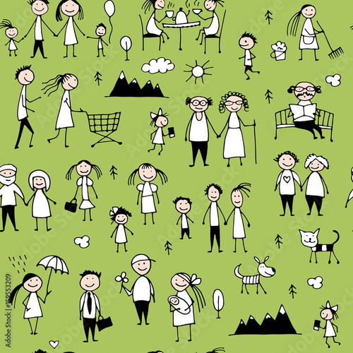 Family set, seamless pattern design