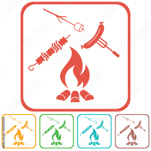 Grilled sausage, zephyr and  kebab icon