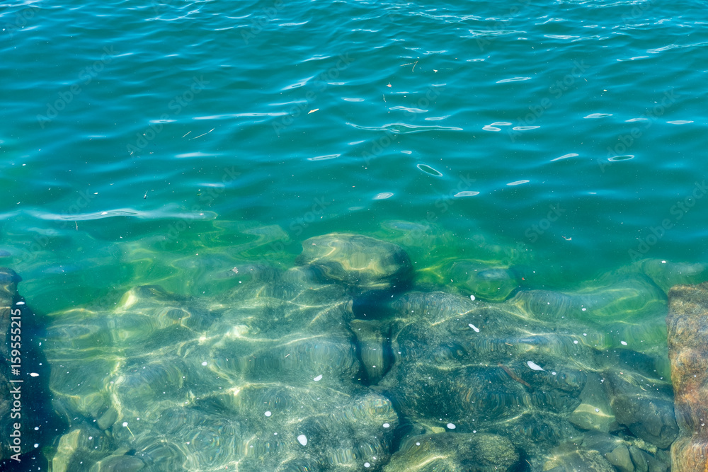 Stones under water