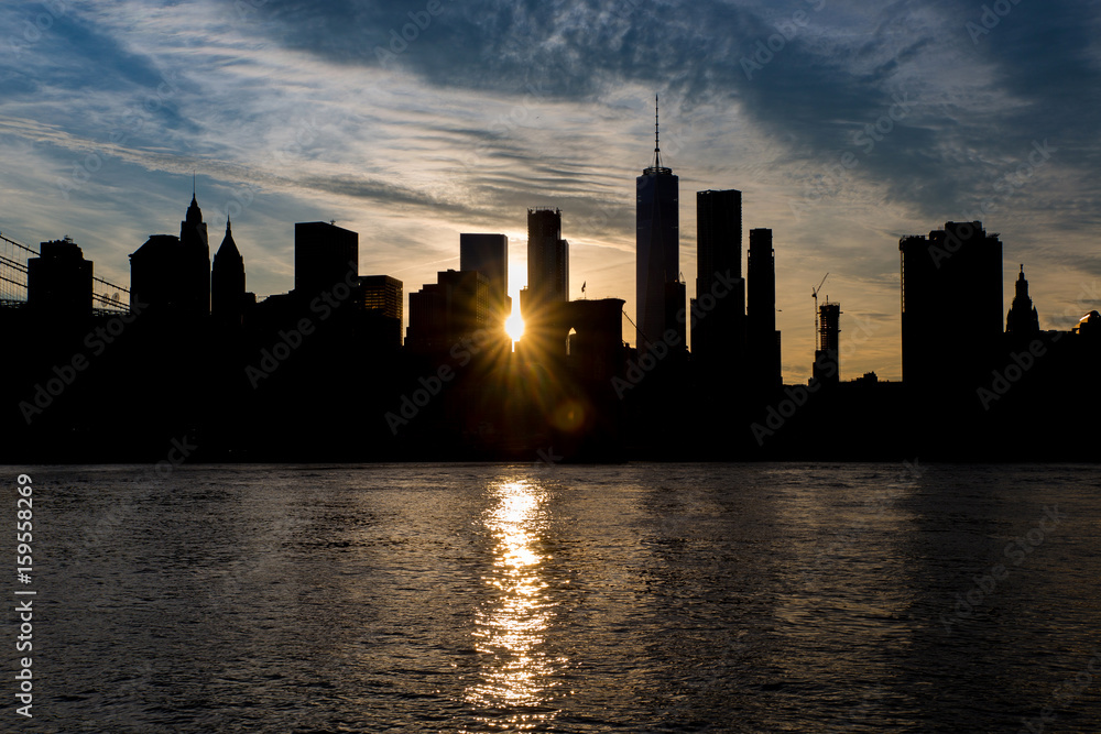 Sunset Manhattan Skyline