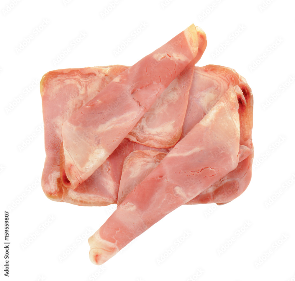 slices of pork ham