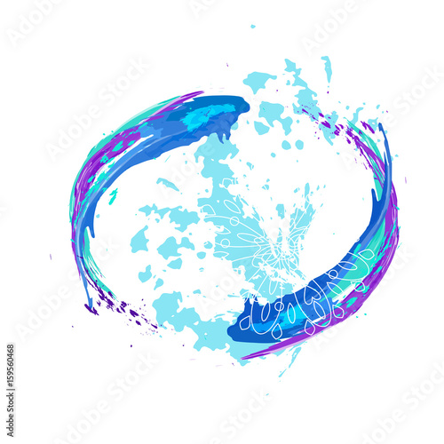 Abstract colorful watercolor background. Spots and splashes. Vector illustration