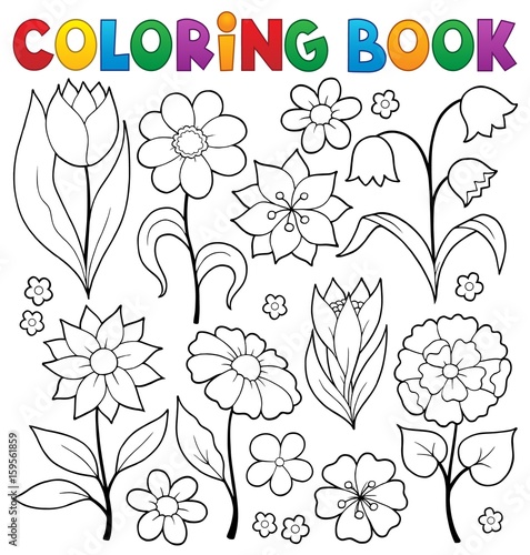 Coloring book flower topic 2