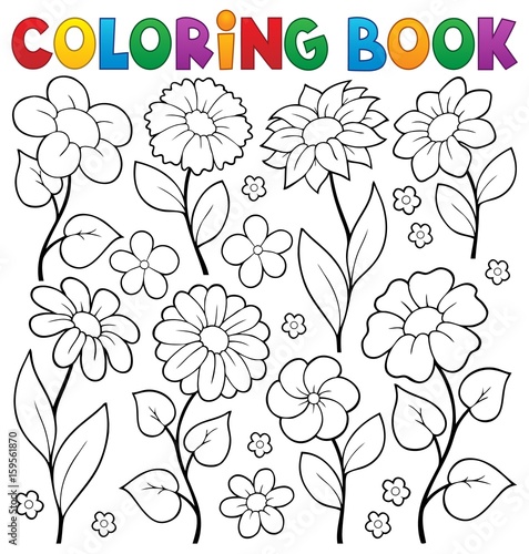 Coloring book flower topic 3
