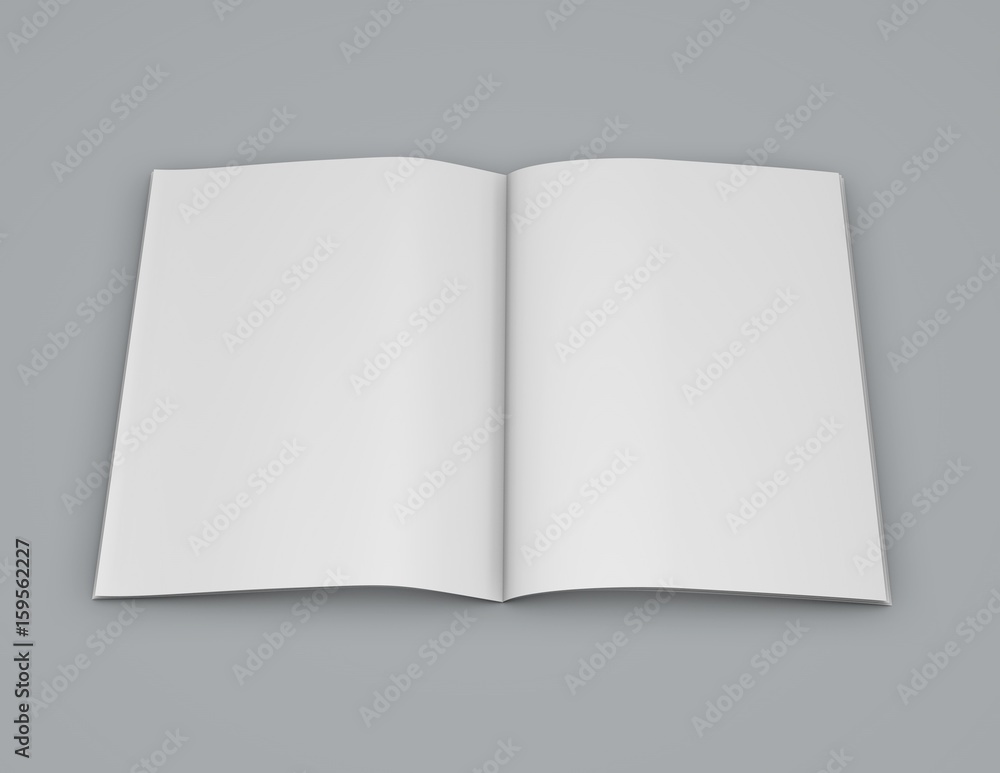 Open newspaper blank pages on gray background 3D illustration. Open newspaper blank pages on gray background 3D illustration.