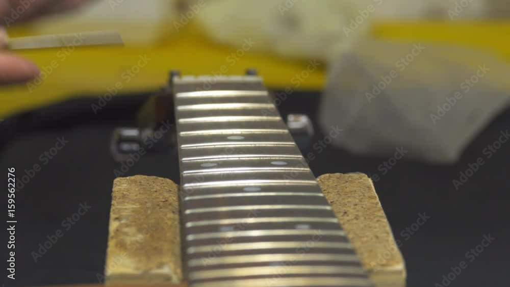 Guitar Maker Sanding Fretboard Guitar Maker Sanding Fretboard
