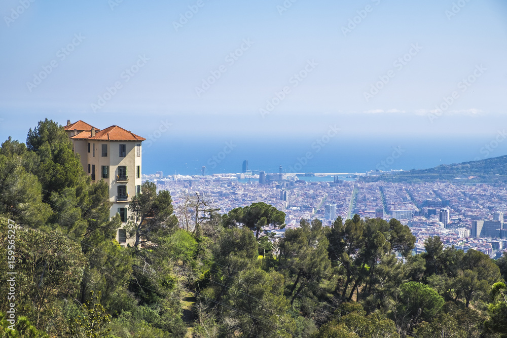 Panoramic view of the Catalan capital from Tibidabo mountain