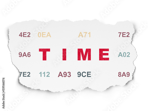 Time concept: Time on Torn Paper background