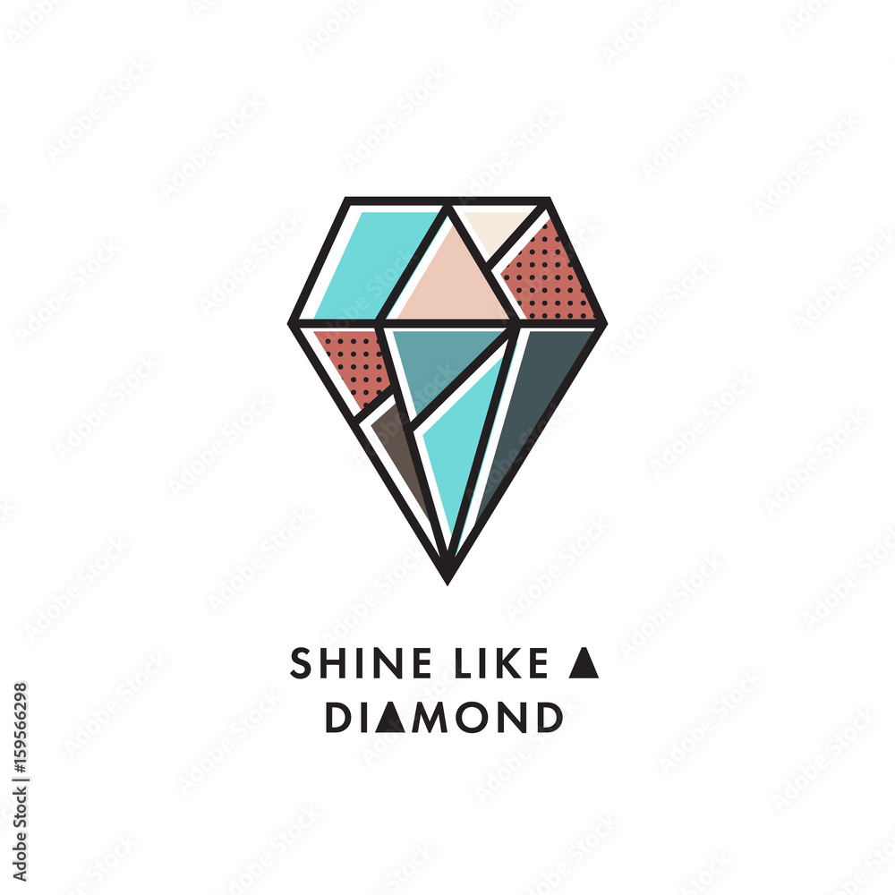 Shine like a diamond cute vector postcard Shine like a diamond cute vector postcard