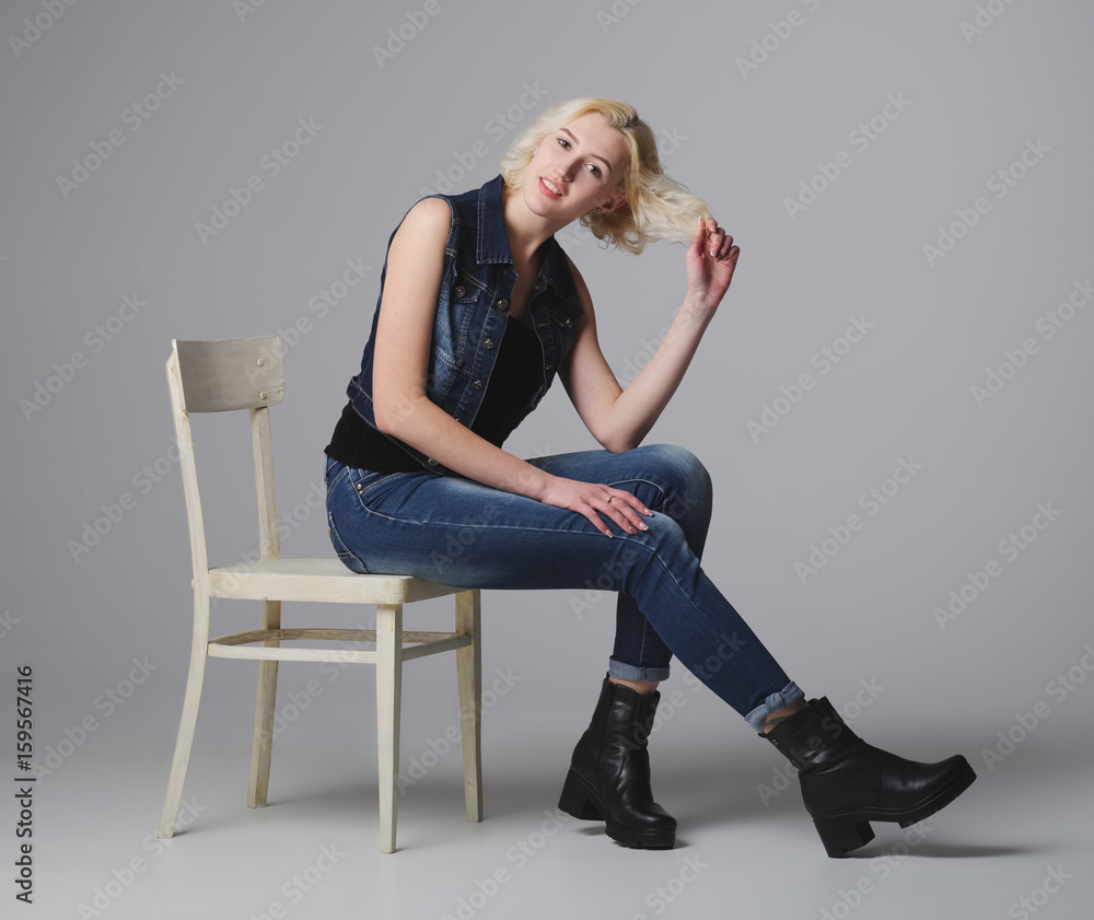 beautiful blonde girl posing in studio beautiful blonde girl posing in studio