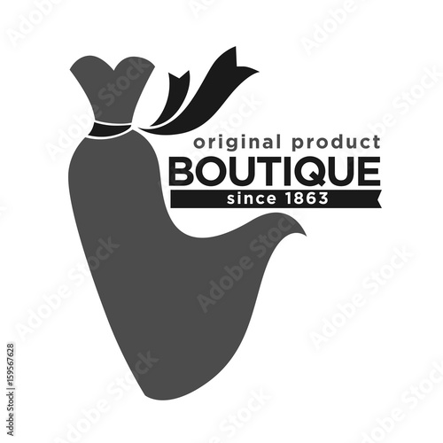 Boutique with original production since 1863 isolated logo