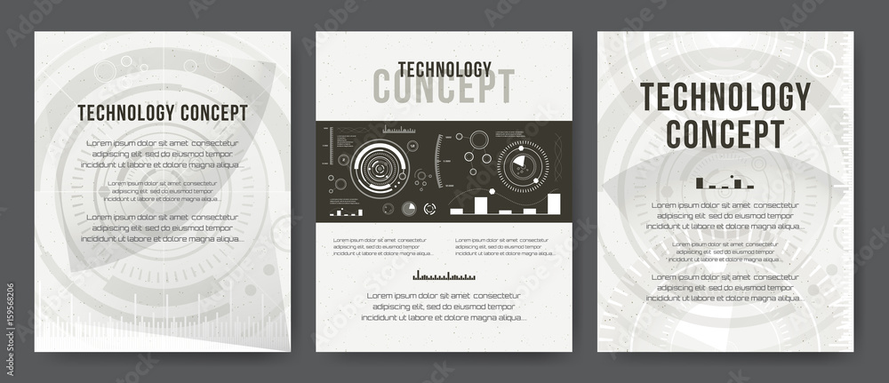Business template. Brochure design, cover modern layout, annual report, poster, flyer. Abstract Modern Backgrounds. Mobile Technologies, Applications, Online Services Infographic Concept. HUD, techno