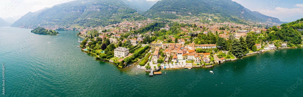 Isola Comacina - Ossuccio con Villa del Balbiano - Lago di Como (IT) - Vista aerea