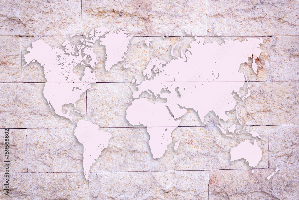 World map on wall background