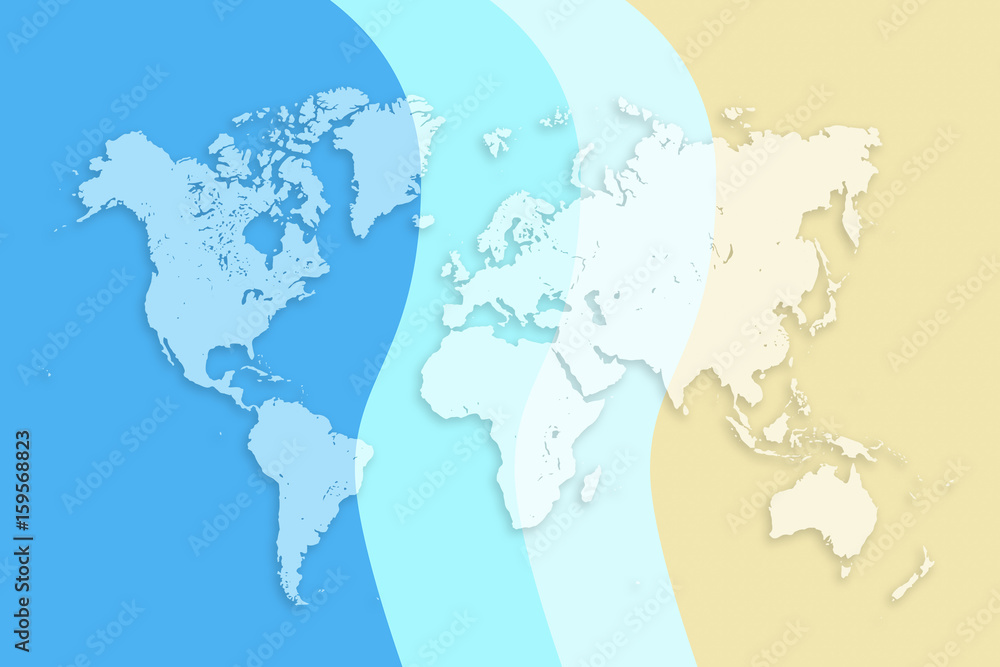 world map on colored background. tourism concept banner or poster