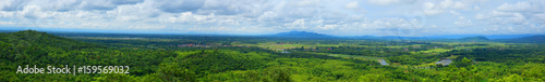 panorama of nature mountain view wide landscape rural country in Thailand.