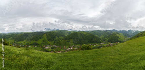 Wallpaper Mural Panorama with mountain scenery in Romania, Carpathian Mountains. Torontodigital.ca