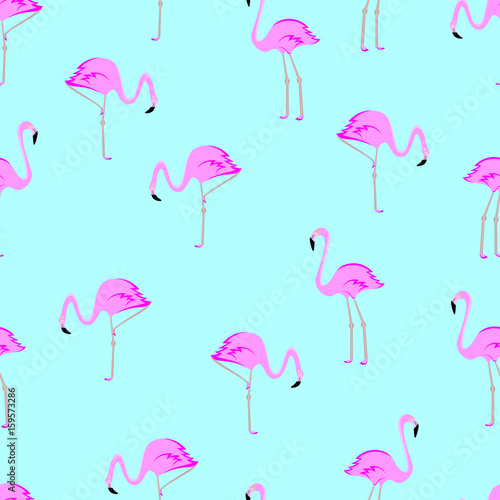 Seamless flamingo pattern vector illustration.