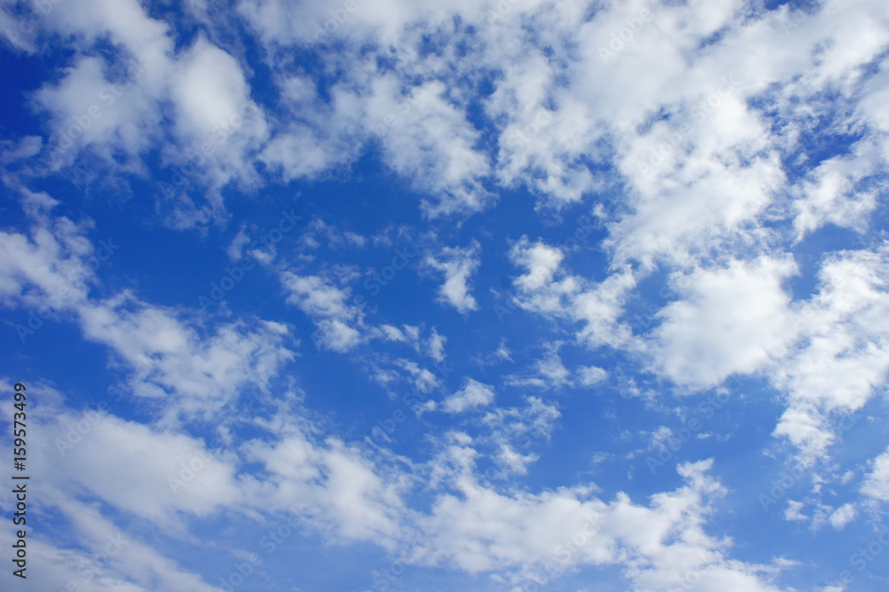 Naklejka premium white cloud and blue sky summer background