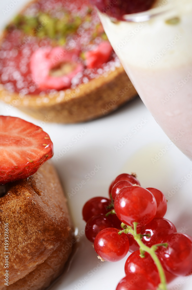 French pastry and summer fruits