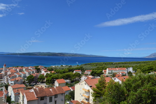 city and ocean view at croatian coastline