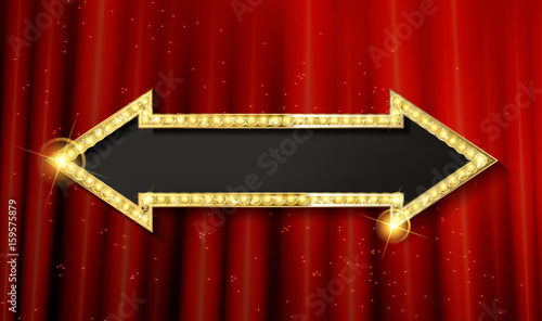 Retro banner with shining lights.