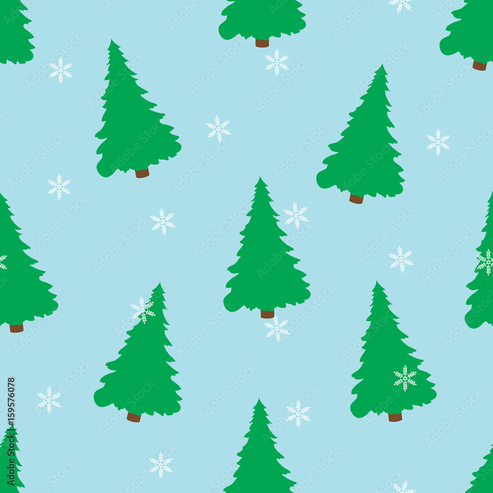 Winter seamless pattern on a blue background. 