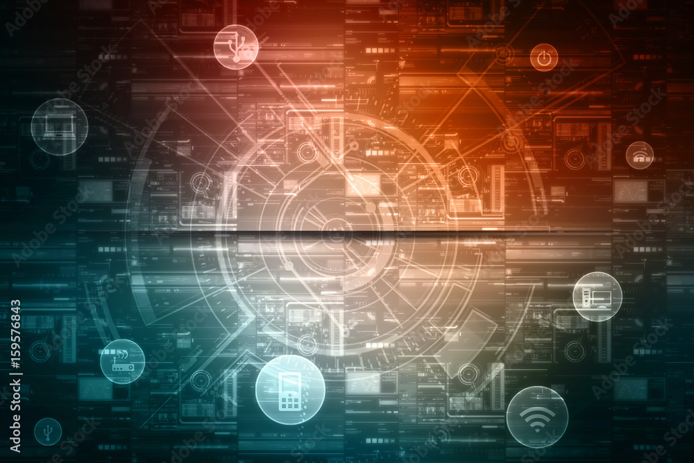 2d illustration technology background 2d illustration technology background