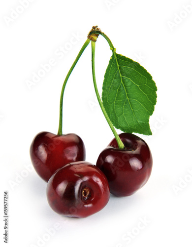 Cherry berry fruit isolated on white background