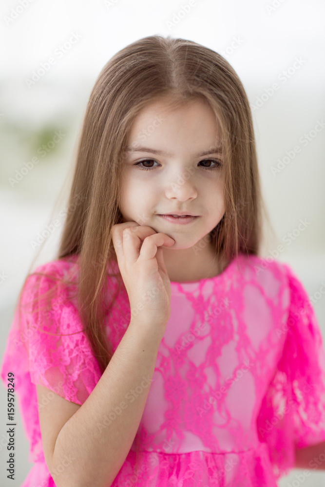 Portrait of pretty little girl in dress Portrait of pretty little girl in dress