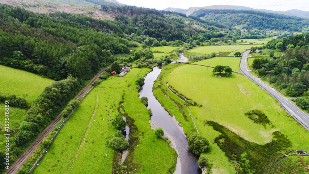 Aerial River Landscape