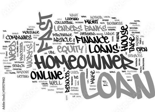 WHERE TO LOOK FOR A FAST HOMEOWNER LOAN TEXT WORD CLOUD CONCEPT