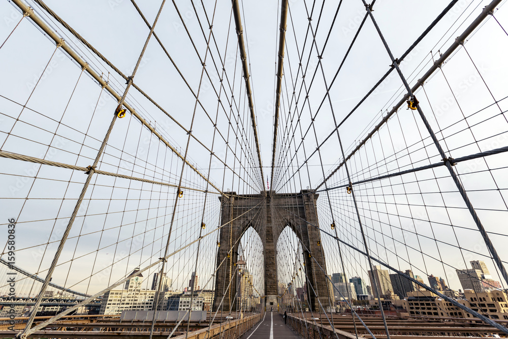 Fototapeta premium Brooklyn Skyline z Brooklyn Bridge