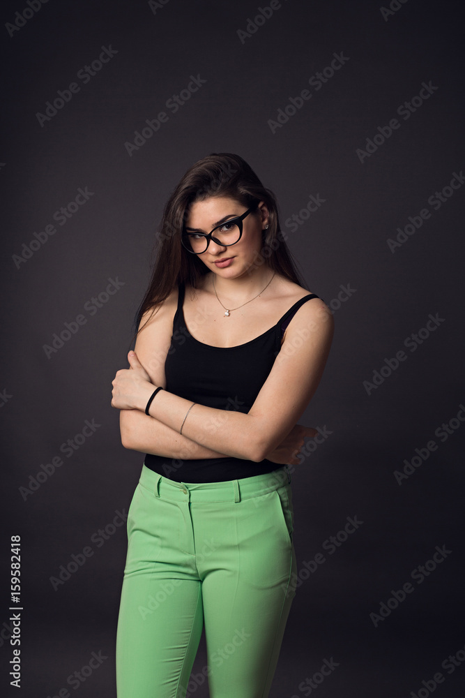 Brunette girl in glasses Brunette girl in glasses
