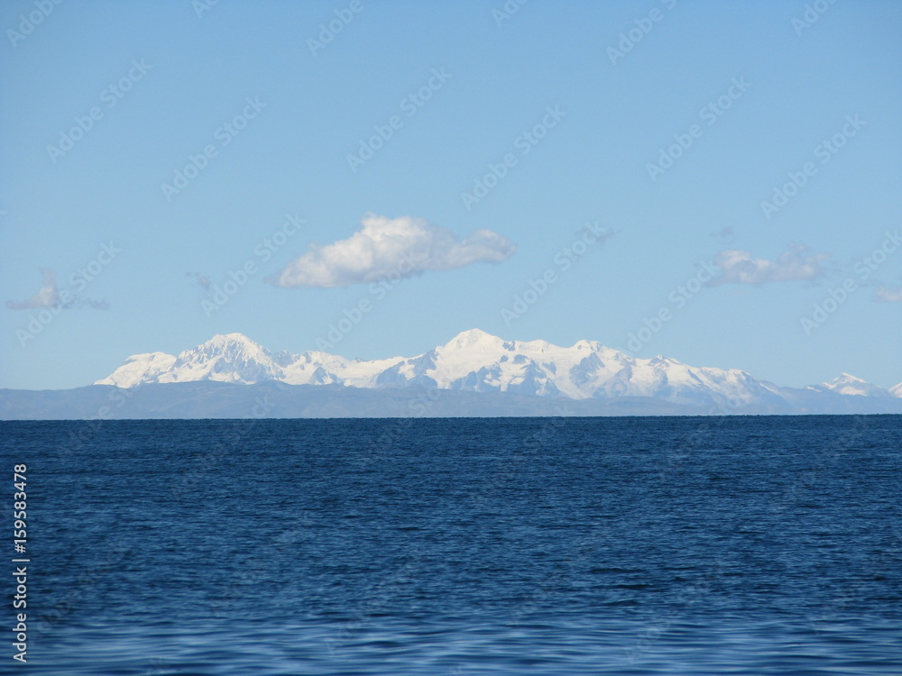 Peruvian Lake meets Bolivian sky Peruvian Lake meets Bolivian sky