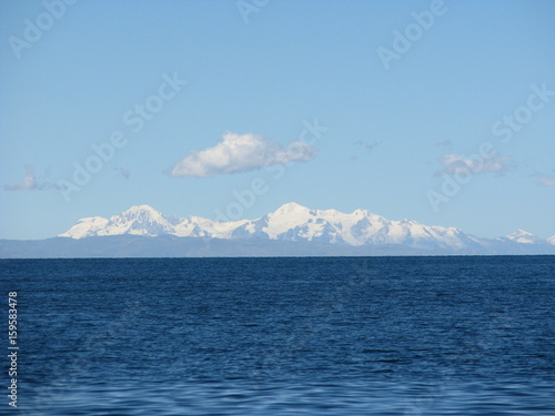 Peruvian Lake meets Bolivian sky 