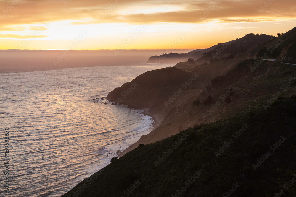 Big Sur National Park at sunset, California, USA Big Sur National Park at sunset, California, USA