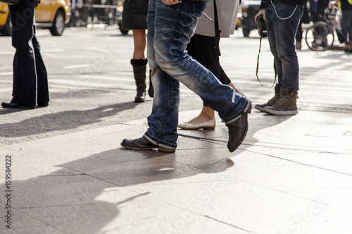 Busy Pedestrian Legs on Street