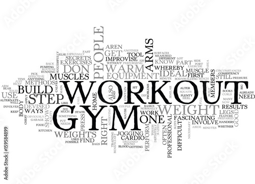 YOUR NO GYM WORKOUT TEXT WORD CLOUD CONCEPT