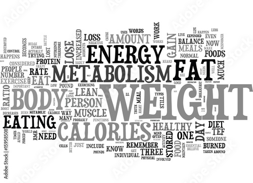 YOUR METABOLISM AND FAT LOSS TEXT WORD CLOUD CONCEPT