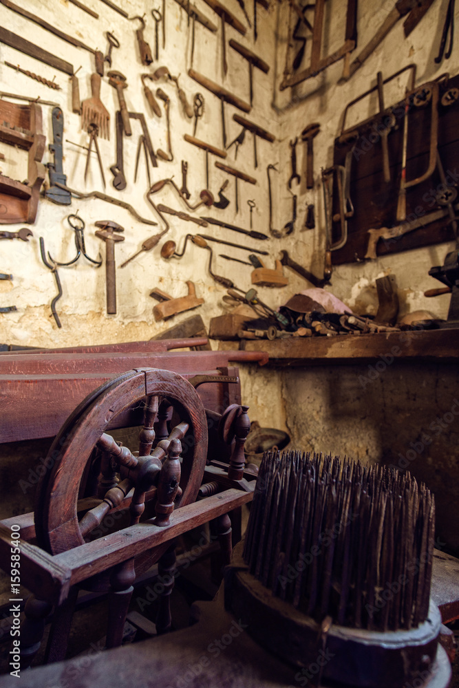 Traditional smithy workshop interior