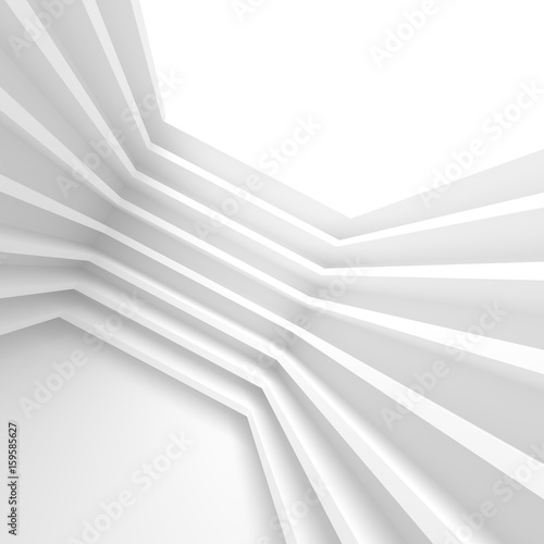 Fototapeta Naklejka Na Ścianę i Meble -  White Futuristic Background. 3d Illustration