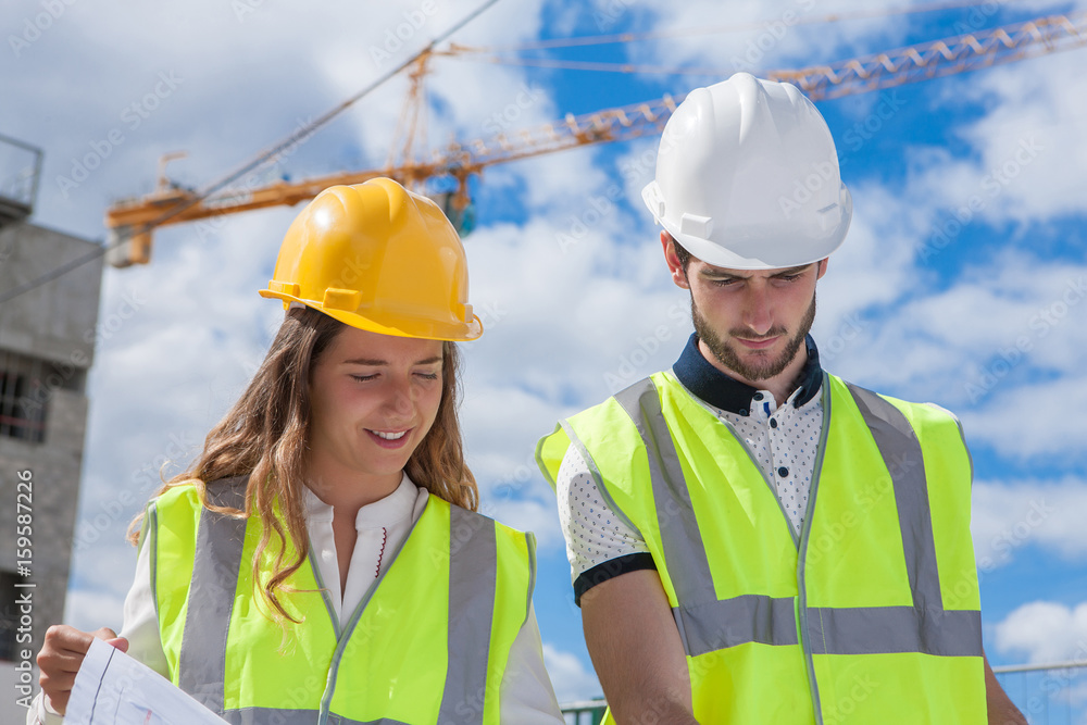 architects working on construction site architects working on construction site