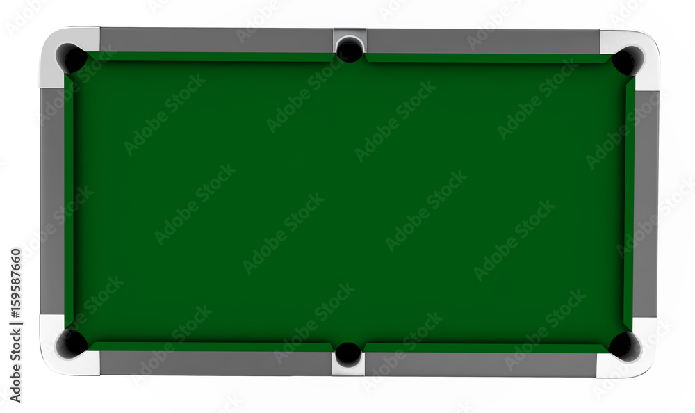 Obraz premium Empty Billiard table on a white background 3d render